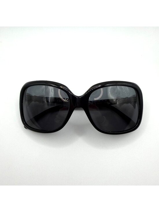 Chanel Ribbon Coco Black Oversized Sunglasses With White Bow Accent main image 7